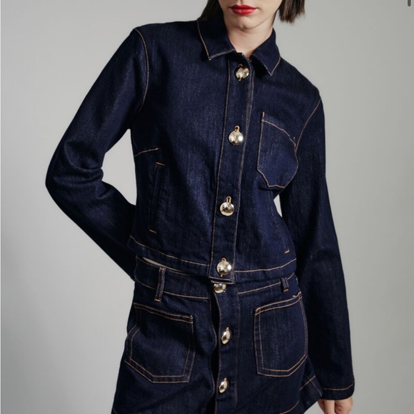 Bardot Lorenzo Denim Shirt in Dark. Worn once. size US 2 - Picture 2 of 2